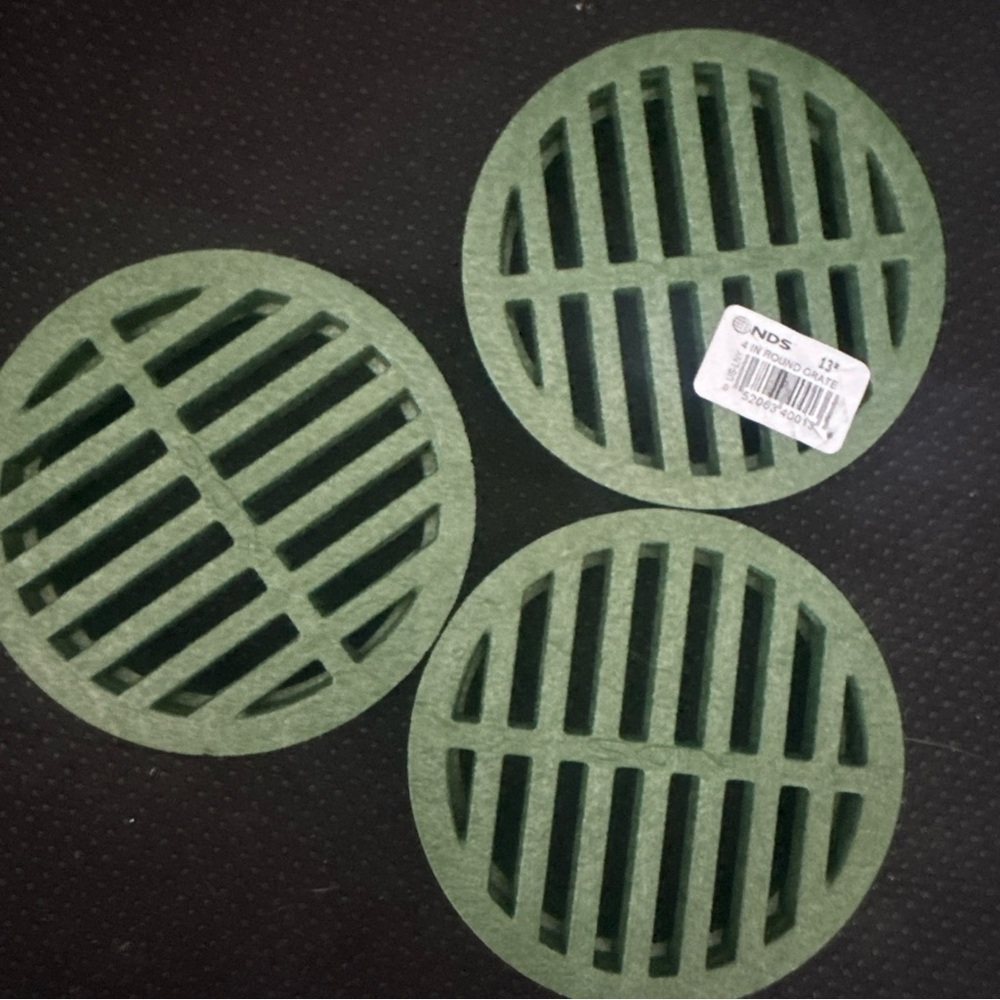 NDS 4 Inch Round Grate Drain Cover in Green NDS X 3 Pcs T4